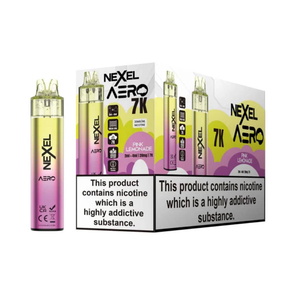 Nexel Aero 7k Prefilled Vape Kit Box of 5 Pink Lemonade