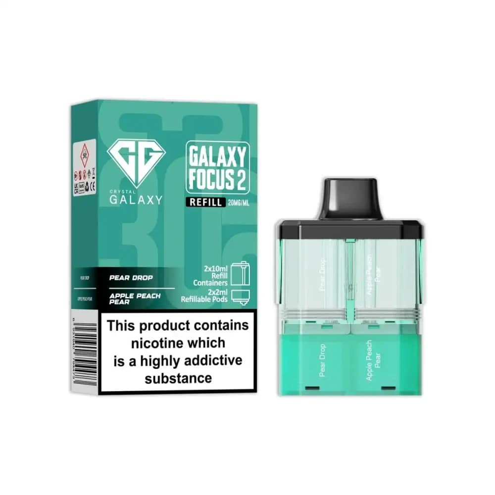 Crystal Galaxy Focus 6k Pods Pack of 5 Pear Drop / Apple Peach Pear
