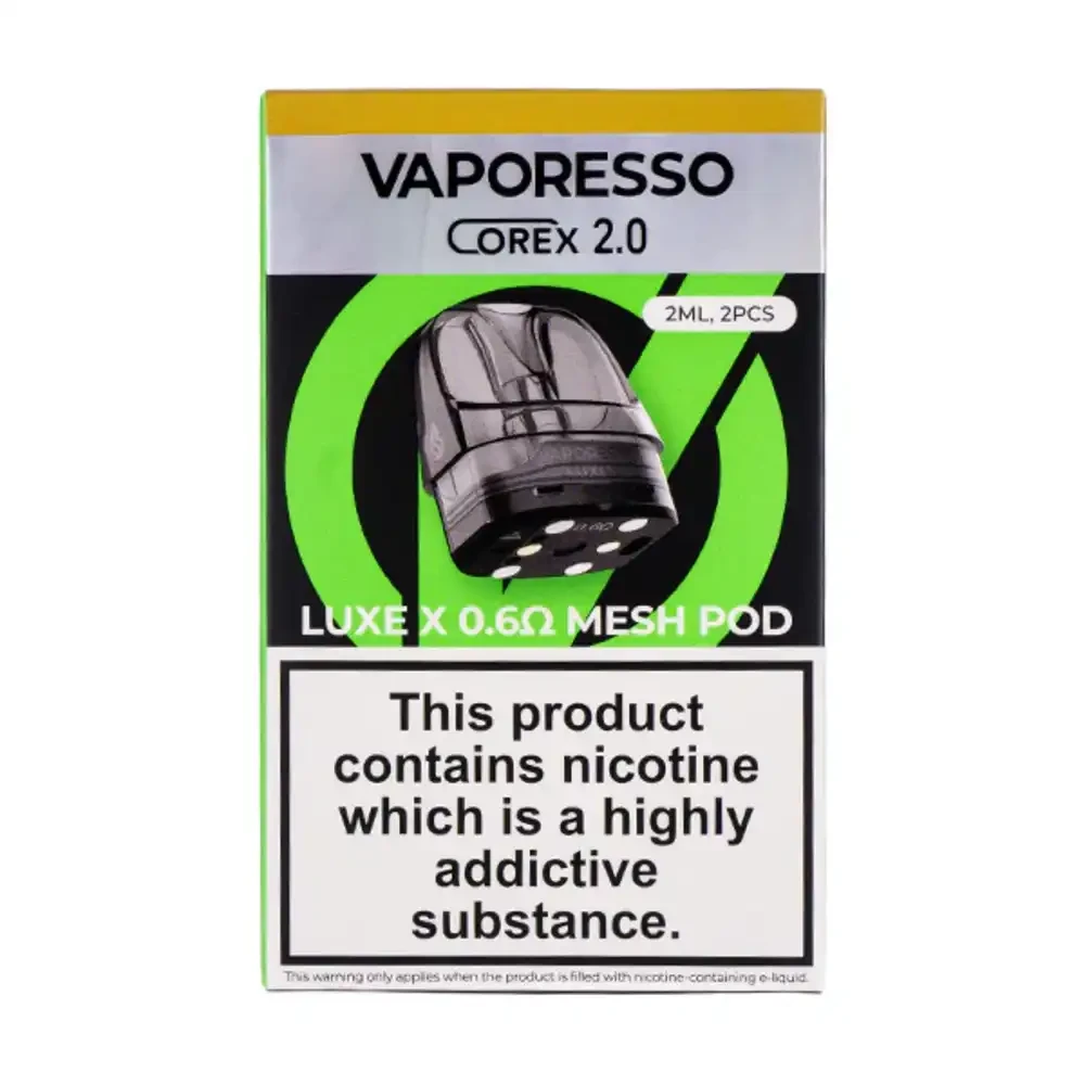 Vaporesso Luxe X Corex 2.0 Replacement Pods 2 Packs 0.6ohm RDL mesh