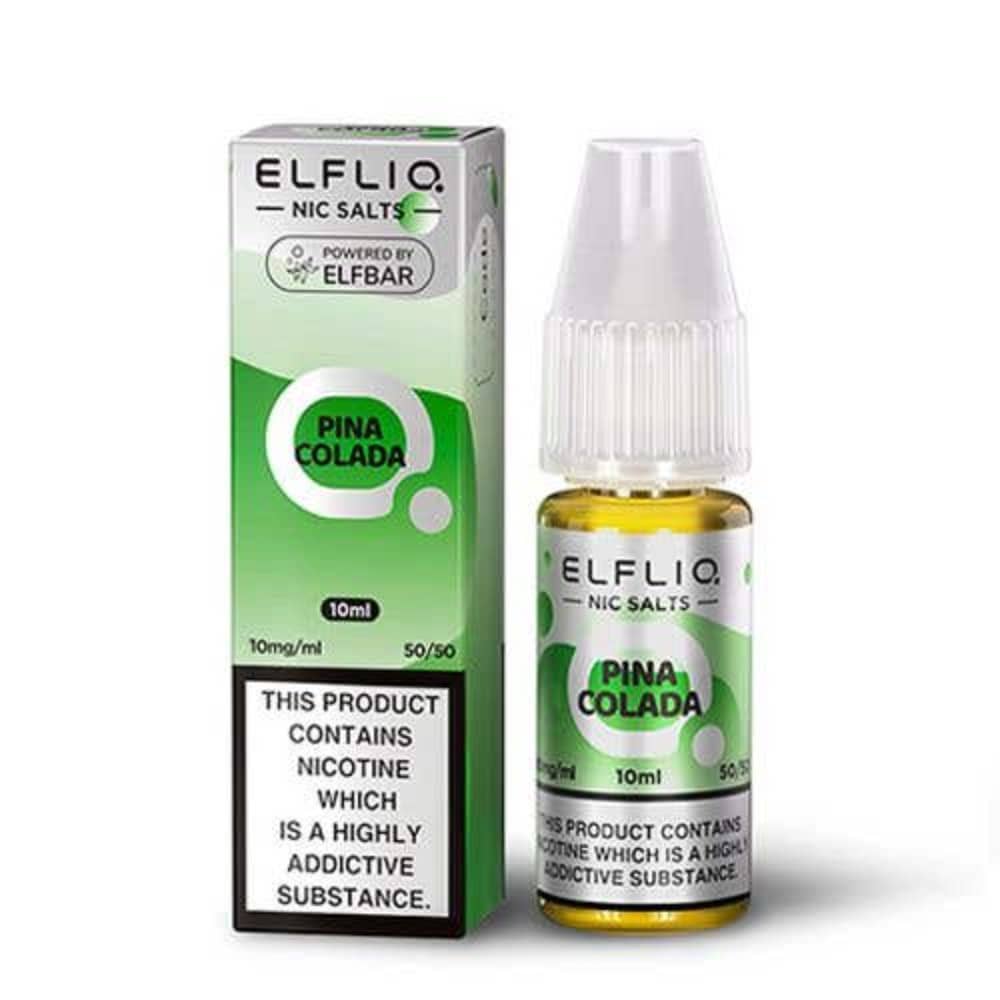Elf Bar Elfliq Nic Salt E-Liquids 10ml Box of 10 Pina Colada 10mg