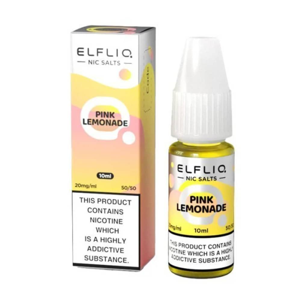 Elf Bar Elfliq Nic Salt E-Liquids 10ml Box of 10 Pink Lemonade 20mg