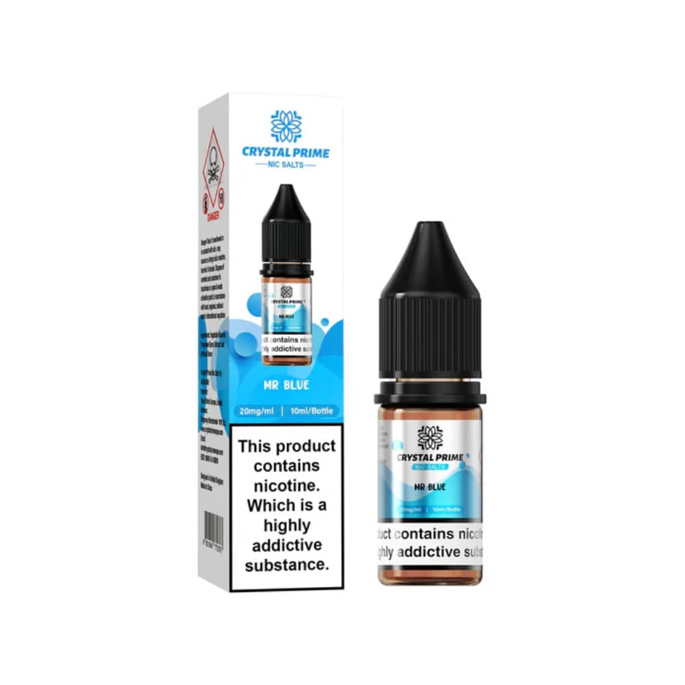 Crystal Prime Nic Salts E-Liquids 10ml Box of 10 Mr Blue 10mg