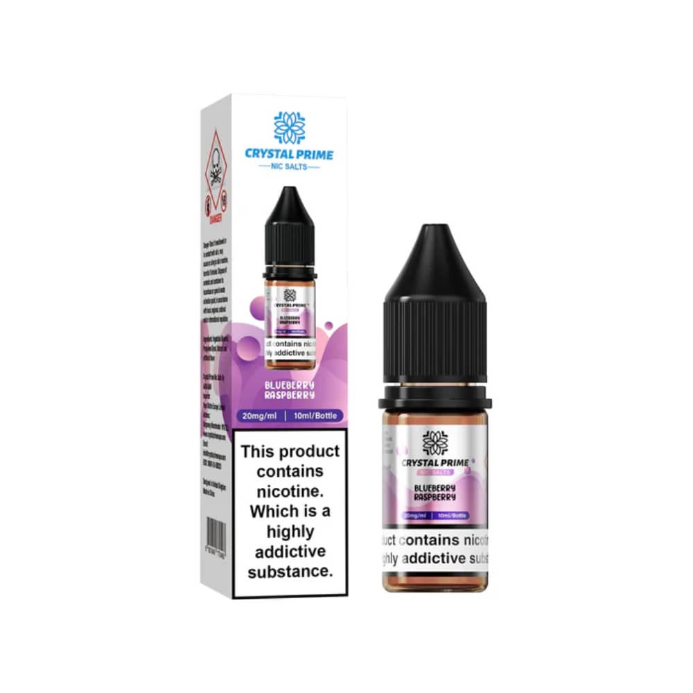 Crystal Prime Nic Salts E-Liquids 10ml Box of 10 Blueberry Raspberry 20mg
