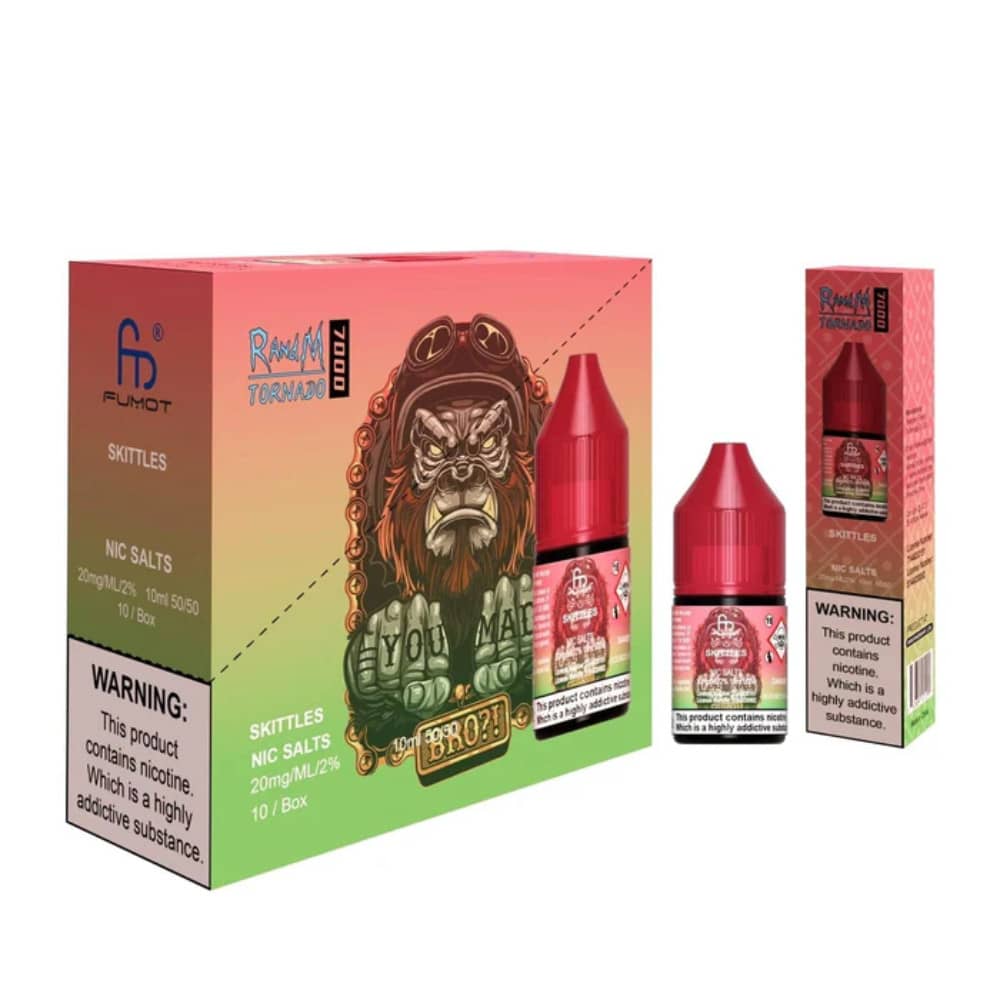 RandM 7000 Nic Salts E-Liquids 10ml Box of 10 Skittles