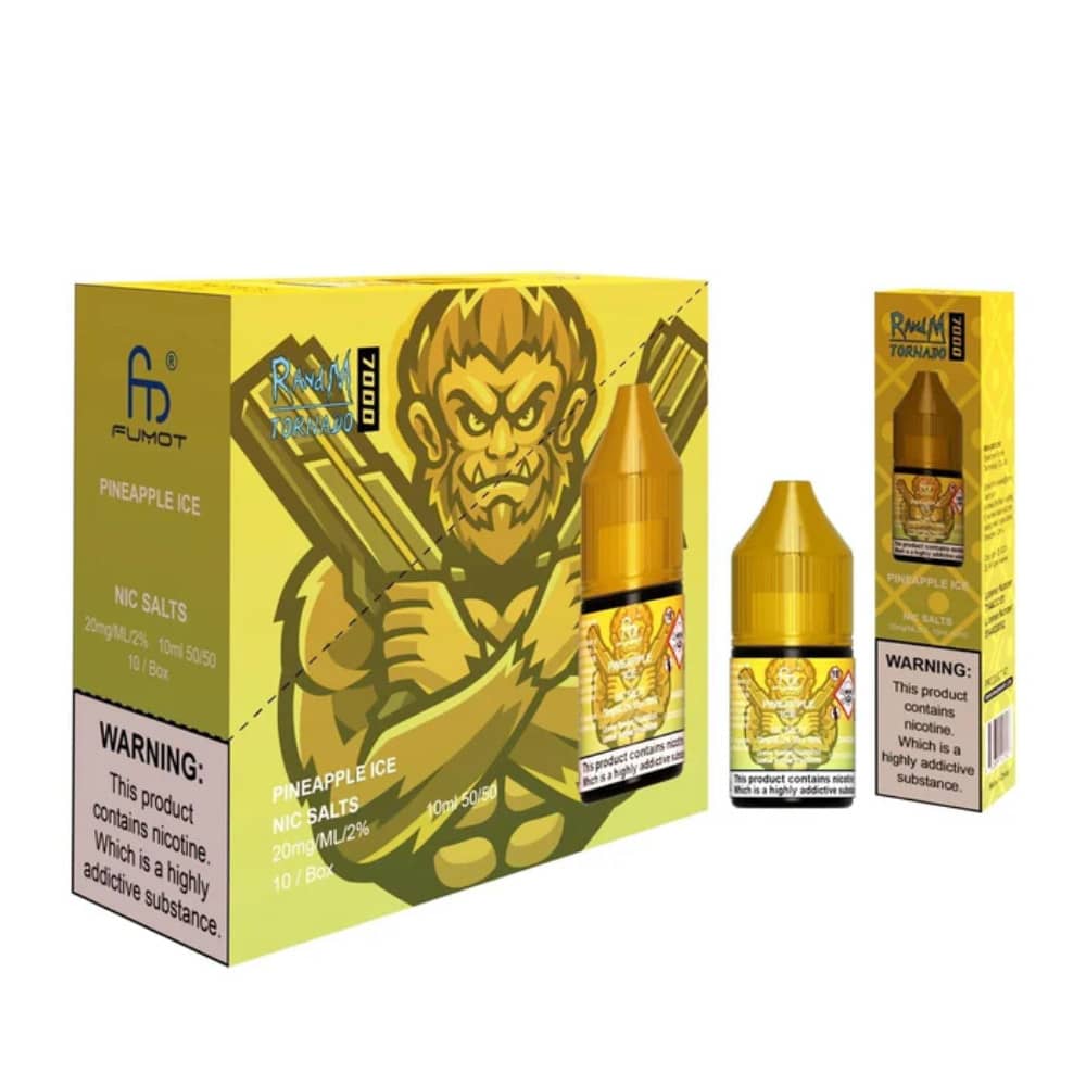 RandM 7000 Nic Salts E-Liquids 10ml Box of 10 Pineapple Ice