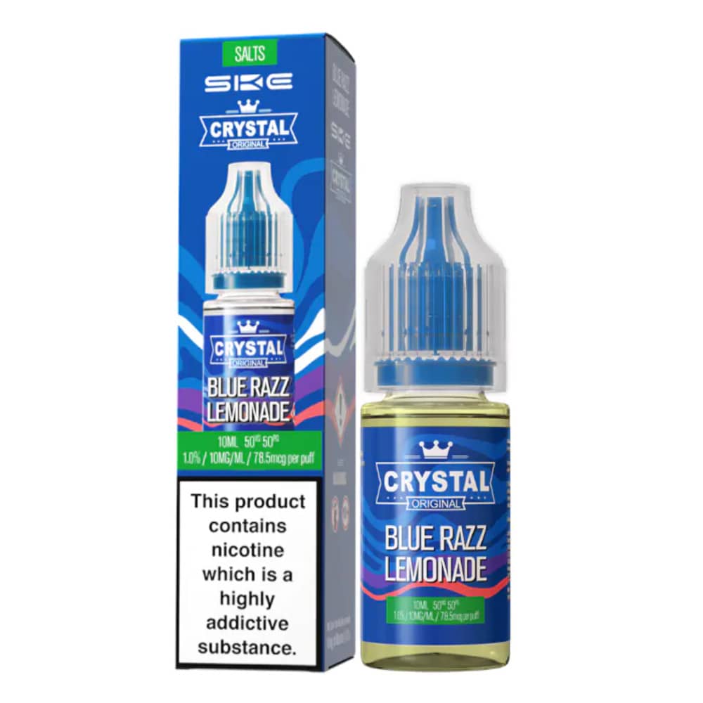 Ske Crystal Nic Salts E-Liquids 10ml Box of 10 Blue Razz Lemonade 10mg