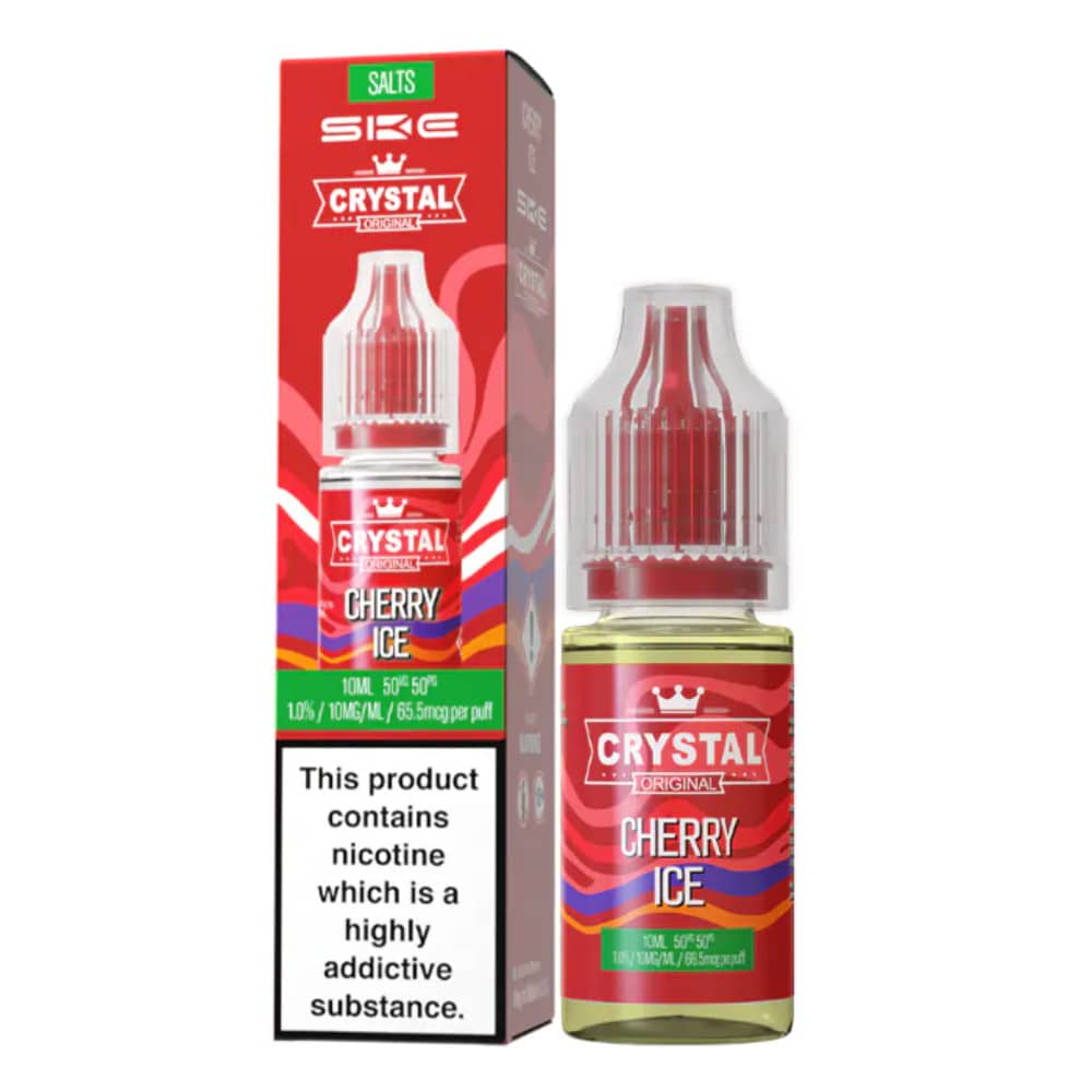 Ske Crystal Nic Salts E-Liquids 10ml Box of 10 Cherry Ice 10mg