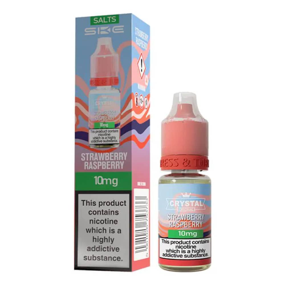 Ske Crystal Nic Salts E-Liquids 10ml Box of 10 Strawberry Raspberry 10mg