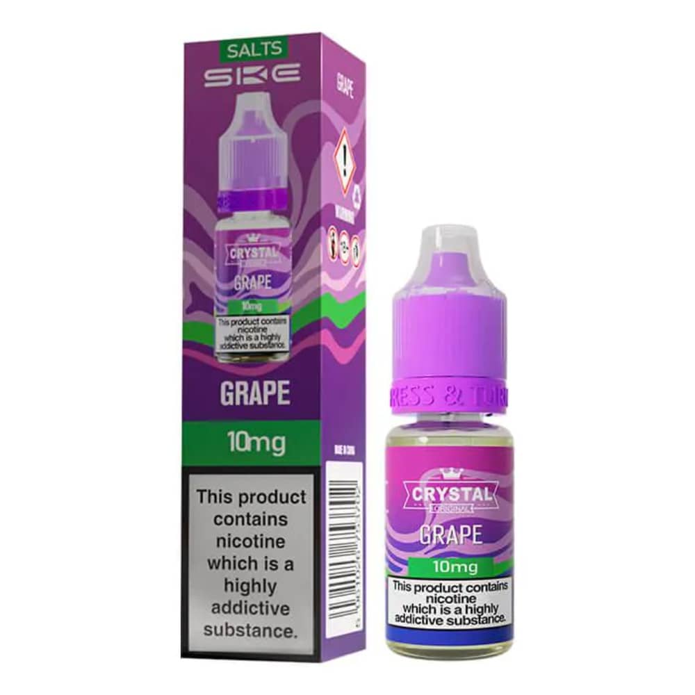 Ske Crystal Nic Salts E-Liquids 10ml Box of 10 Grape 10mg