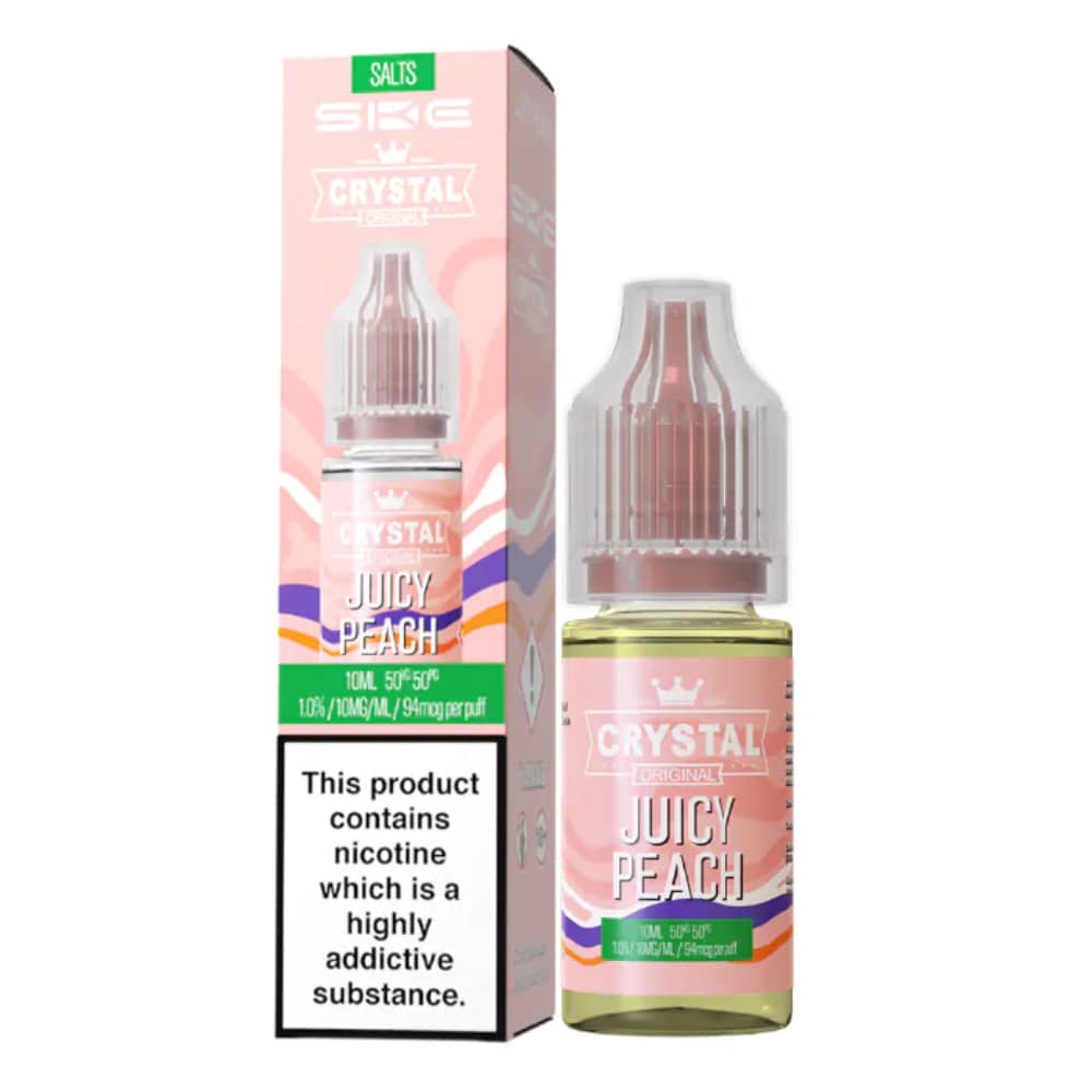 Ske Crystal Nic Salts E-Liquids 10ml Box of 10 Juicy Peach 20mg