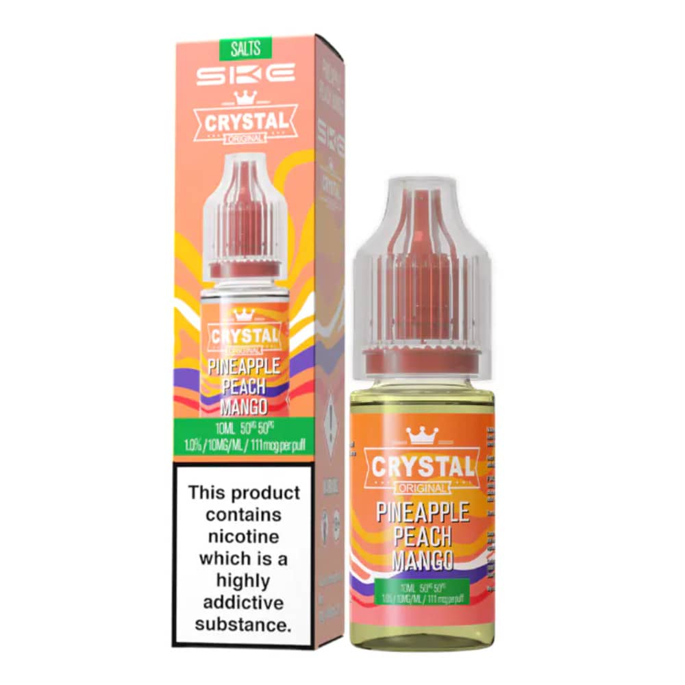 Ske Crystal Nic Salts E-Liquids 10ml Box of 10 Pineapple Peach Mango 20mg