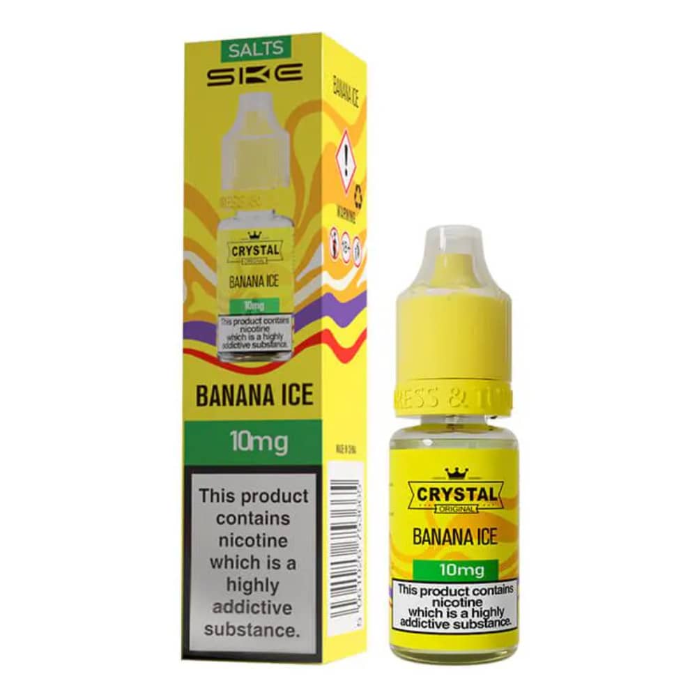 Ske Crystal Nic Salts E-Liquids 10ml Box of 10 Banana Ice 20mg