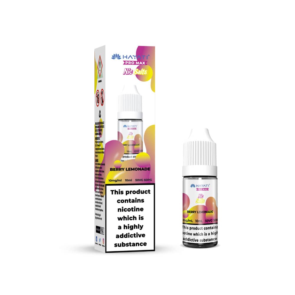 Hayati Pro Max Nic Salts E-Liquids 10ml Box of 10 Berry Lemonade 10mg