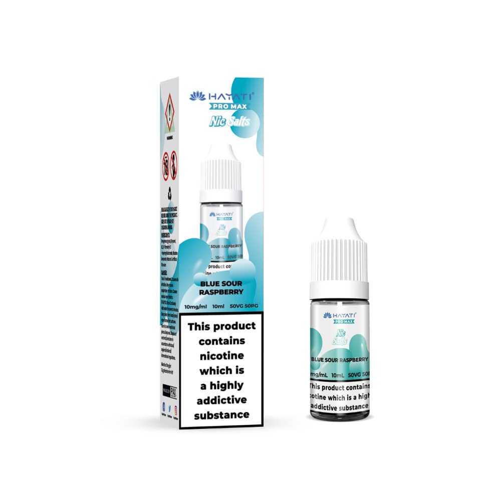 Hayati Pro Max Nic Salts E-Liquids 10ml Box of 10 Blue Sour Raspberry 10mg