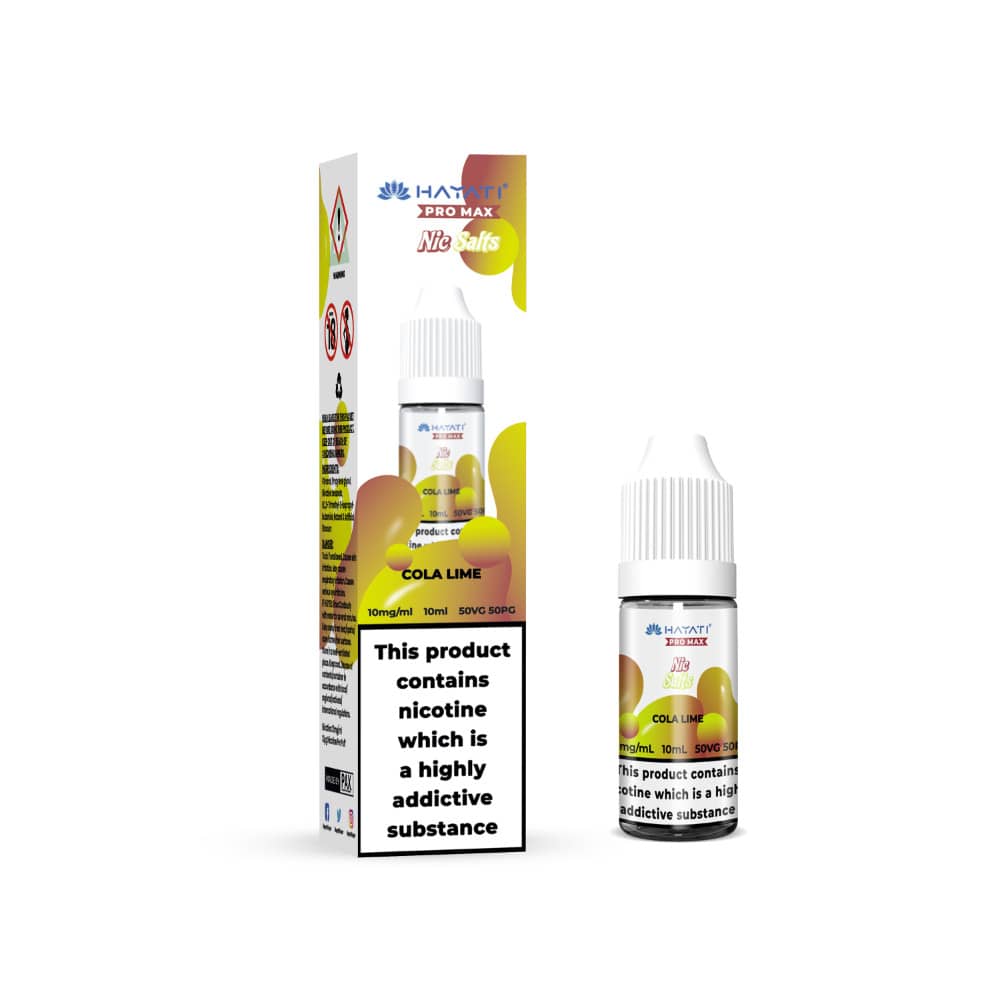 Hayati Pro Max Nic Salts E-Liquids 10ml Box of 10 Cola Lime 10mg