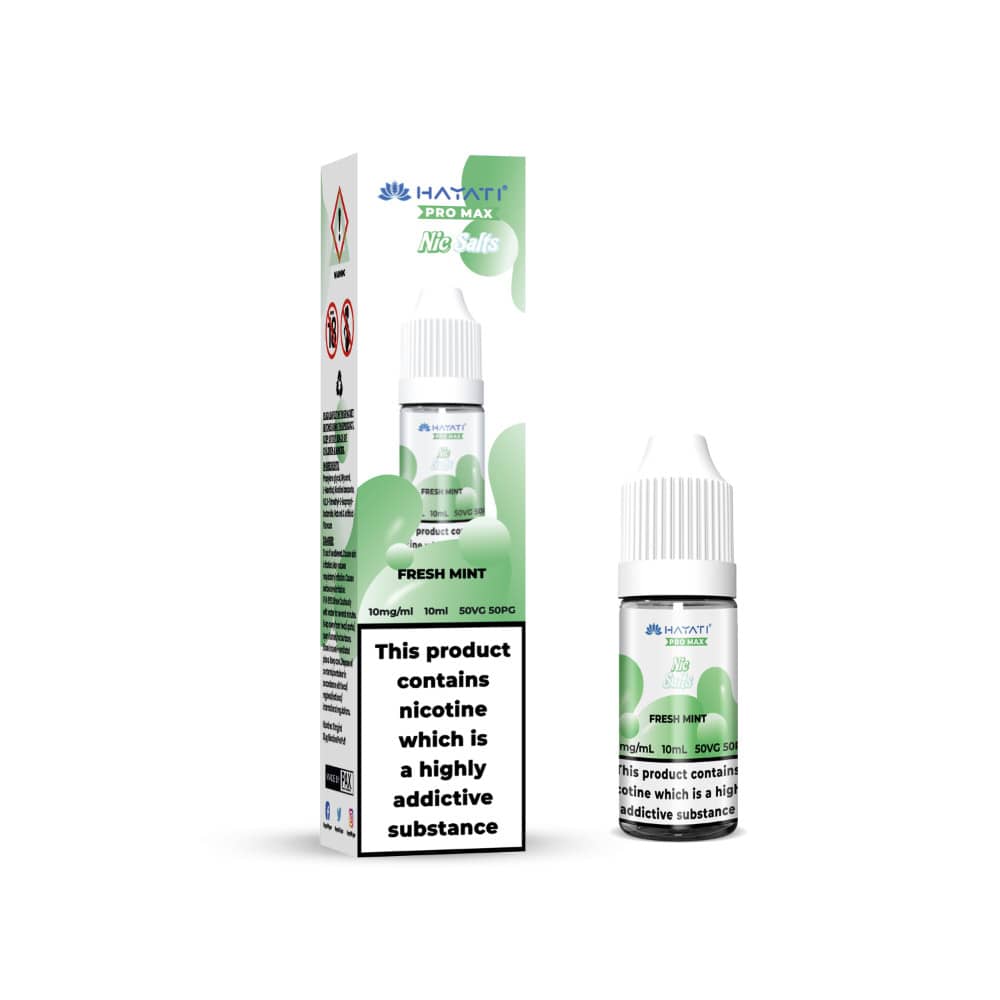 Hayati Pro Max Nic Salts E-Liquids 10ml Box of 10 Fresh Mint 10mg