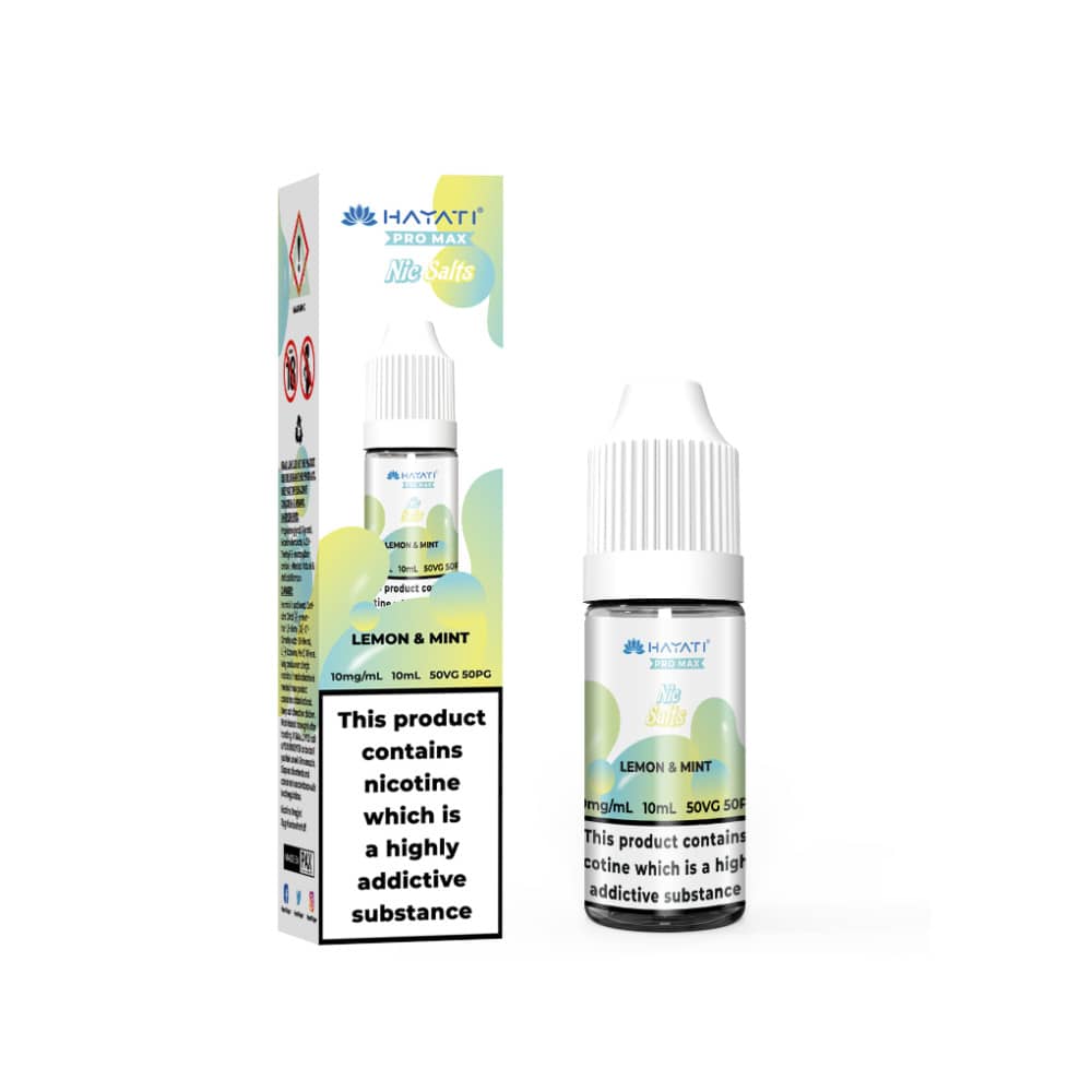 Hayati Pro Max Nic Salts E-Liquids 10ml Box of 10 Lemon & Mint 10mg