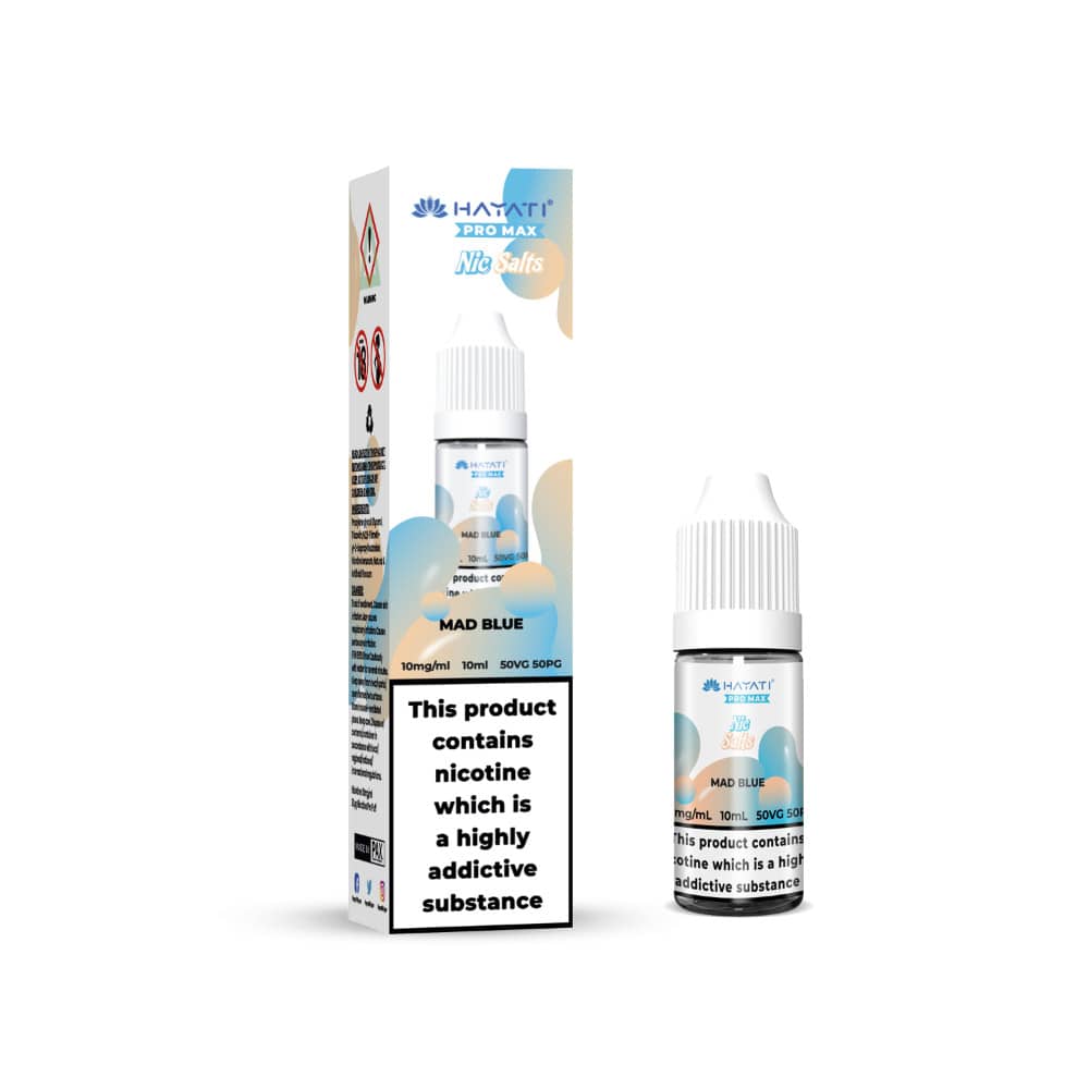 Hayati Pro Max Nic Salts E-Liquids 10ml Box of 10 Mad Blue 10mg