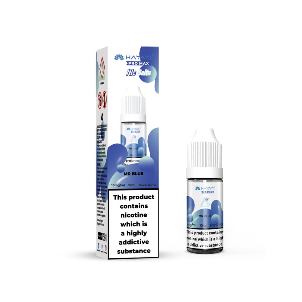 Hayati Pro Max Nic Salts E-Liquids 10ml Box of 10 Mr Blue 10mg