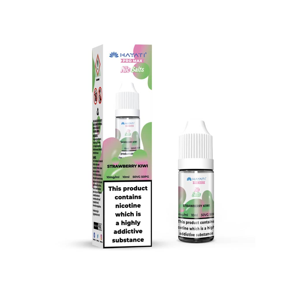 Hayati Pro Max Nic Salts E-Liquids 10ml Box of 10 Strawberry Kiwi 10mg