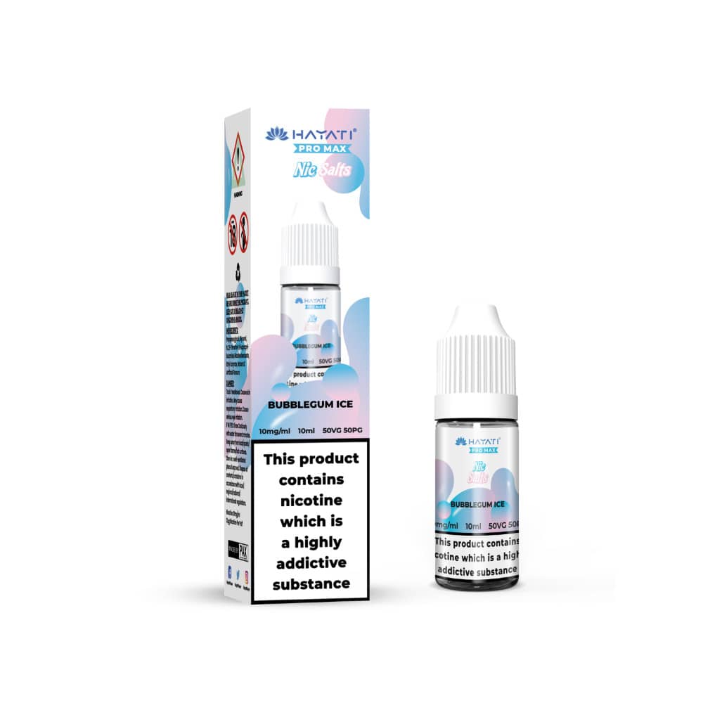 Hayati Pro Max Nic Salts E-Liquids 10ml Box of 10 Bubblegum Ice 20mg