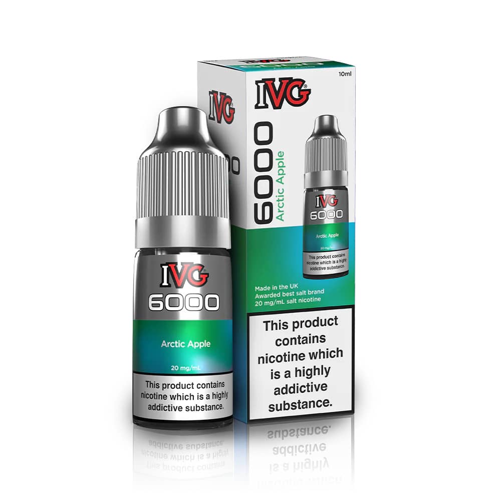 IVG 6000 Nic Salts e liquids 10ml Box of 10 Arctic Apple 20mg
