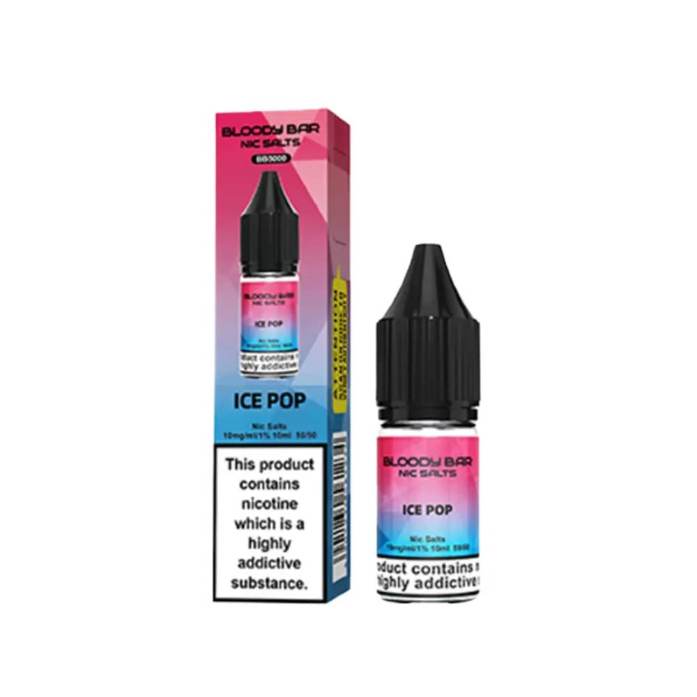 Bloody Bar Nic Salts e liquids 10ml Box of 10 Ice Pop 10mg