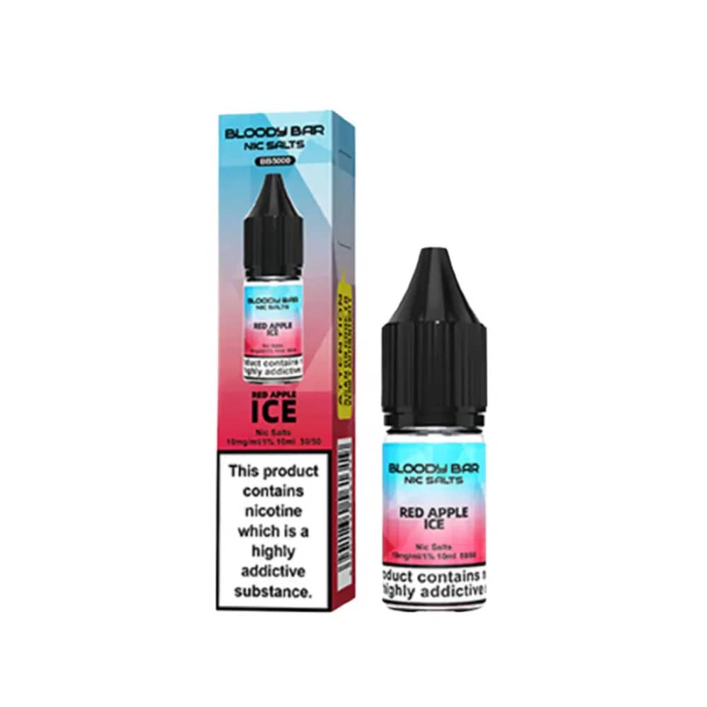 Bloody Bar Nic Salts e liquids 10ml Box of 10 Red Apple Ice 10mg