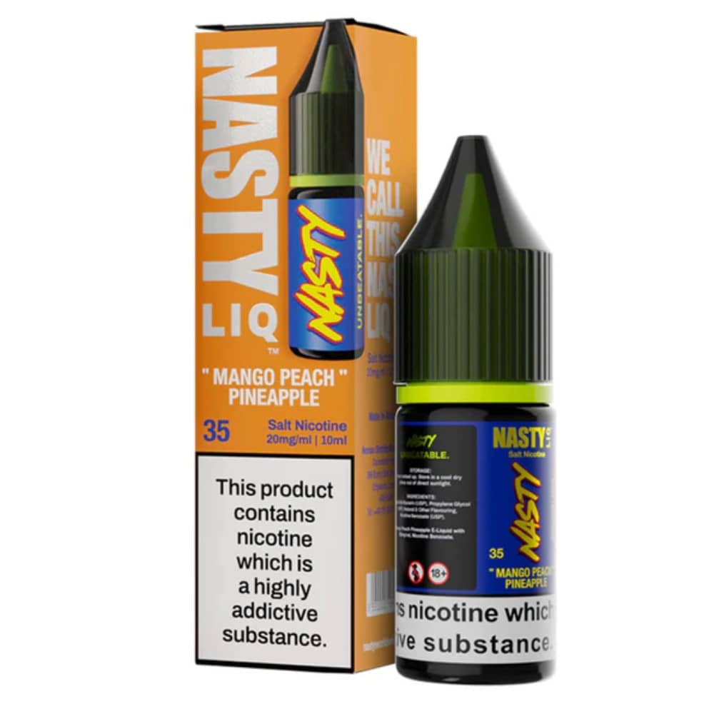 Nasty Liq Nic Salts e liquids 10ml Box of 10 Peach Mango Pineapple 10mg