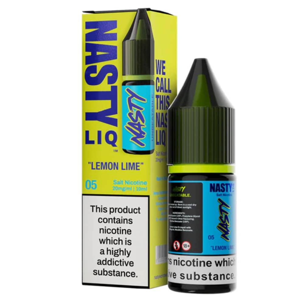 Nasty Liq Nic Salts e liquids 10ml Box of 10 Lemon Lime 20mg