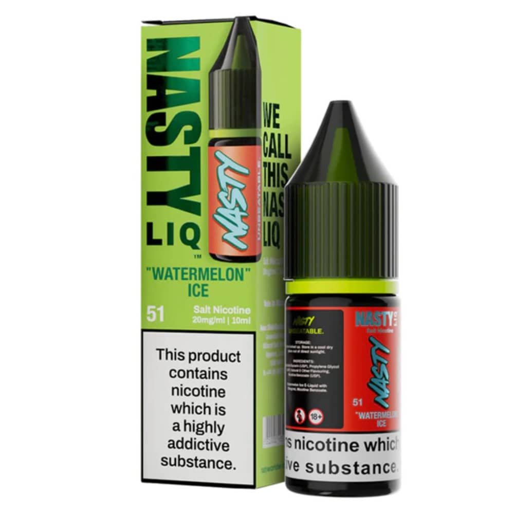 Nasty Liq Nic Salts e liquids 10ml Box of 10 Watermelon Ice 20mg
