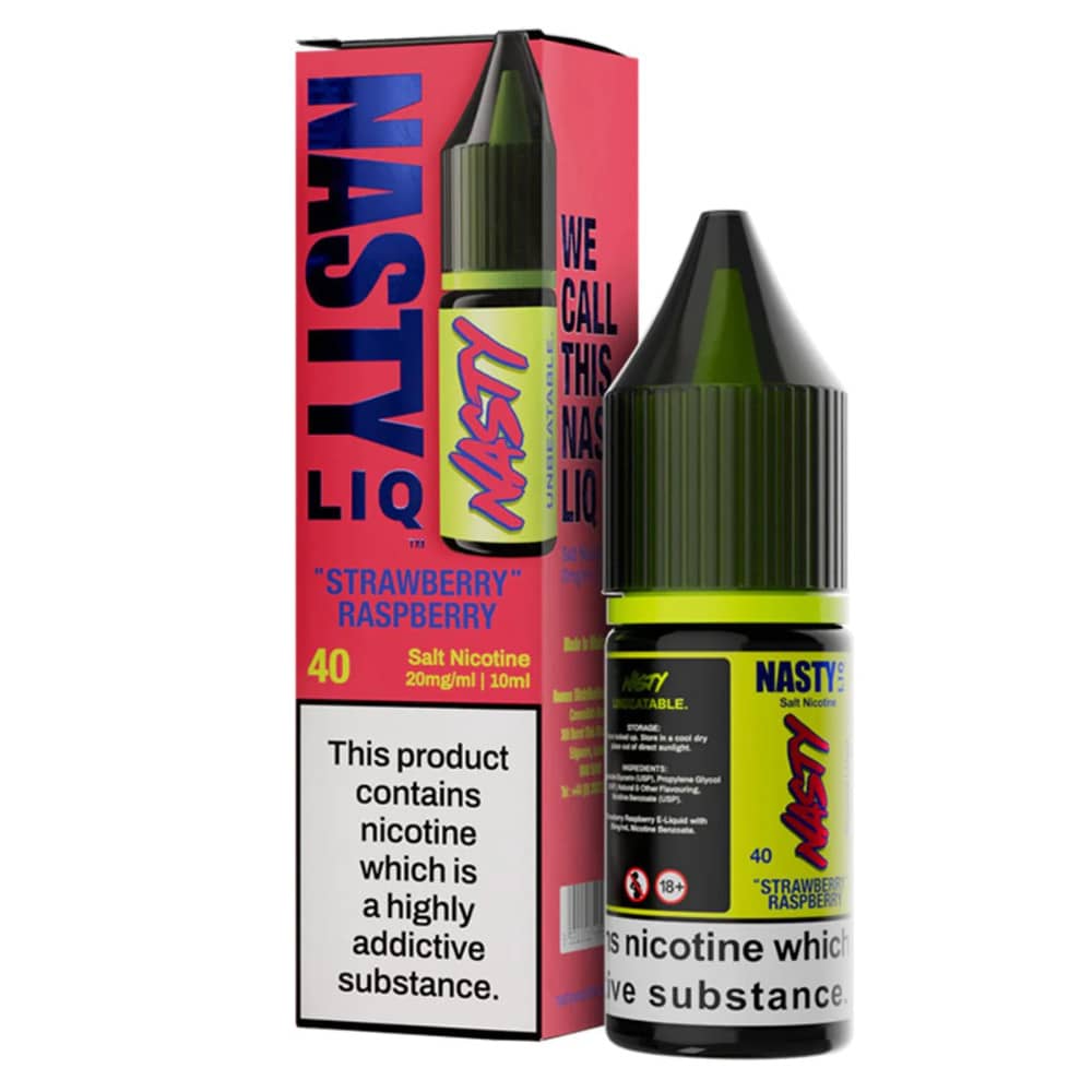 Nasty Liq Nic Salts e liquids 10ml Box of 10 Strawberry Raspberry 20mg