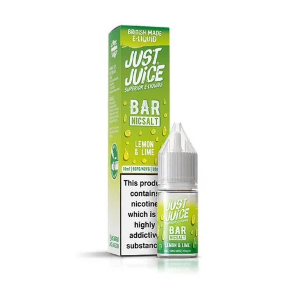Just Juice Bar Nic Salts e liquids 10ml Box of 10 Lemon Lime 10mg