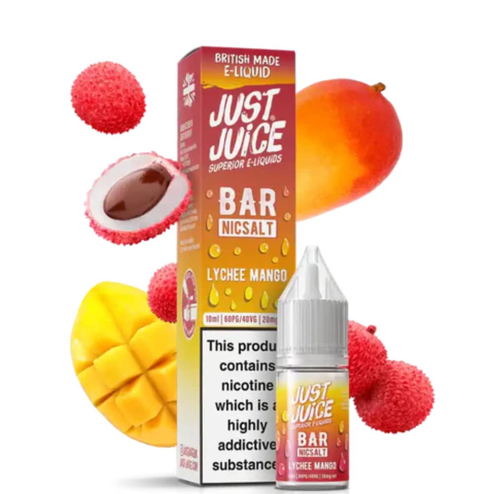 Just Juice Bar Nic Salts e liquids 10ml Box of 10 Lychee Mango 10mg