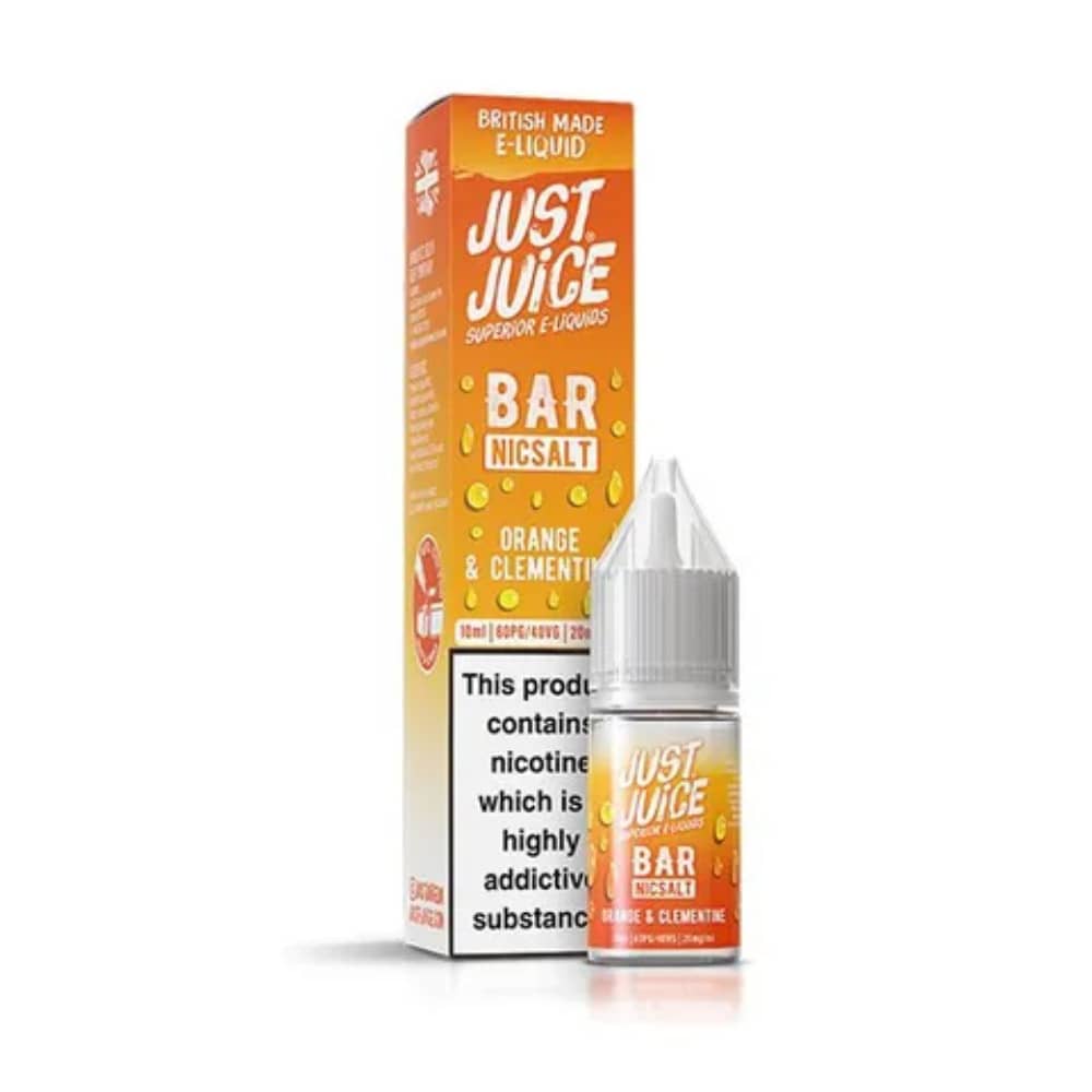 Just Juice Bar Nic Salts e liquids 10ml Box of 10 Orange Clementine 20mg