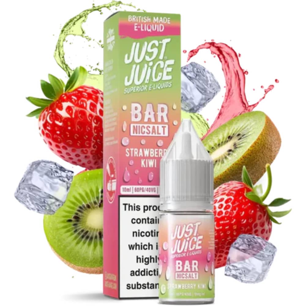 Just Juice Bar Nic Salts e liquids 10ml Box of 10 Strawberry Kiwi 10mg