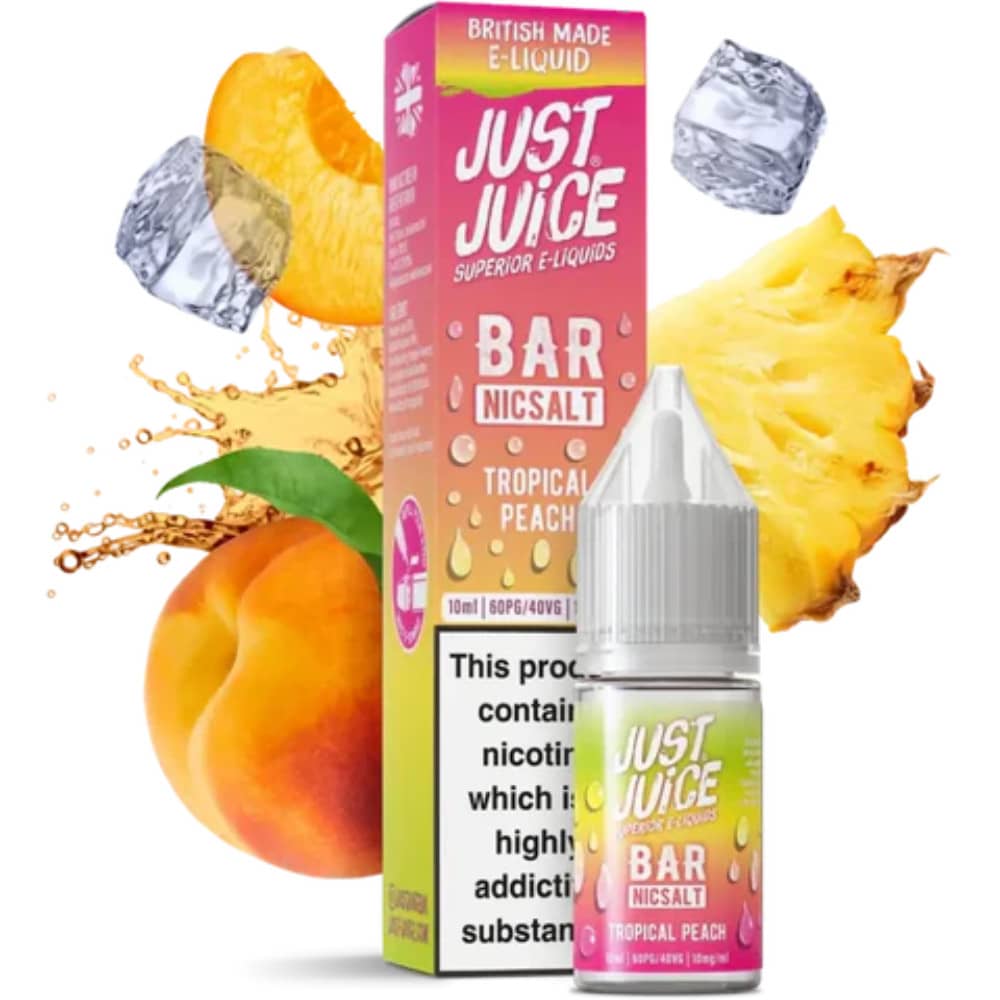 Just Juice Bar Nic Salts e liquids 10ml Box of 10 Tropical Peach 20mg