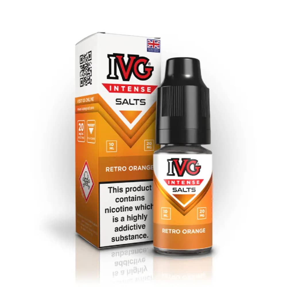 IVG Intense Nic Salts e liquids 10ml Box of 10 Retro Orange 10mg