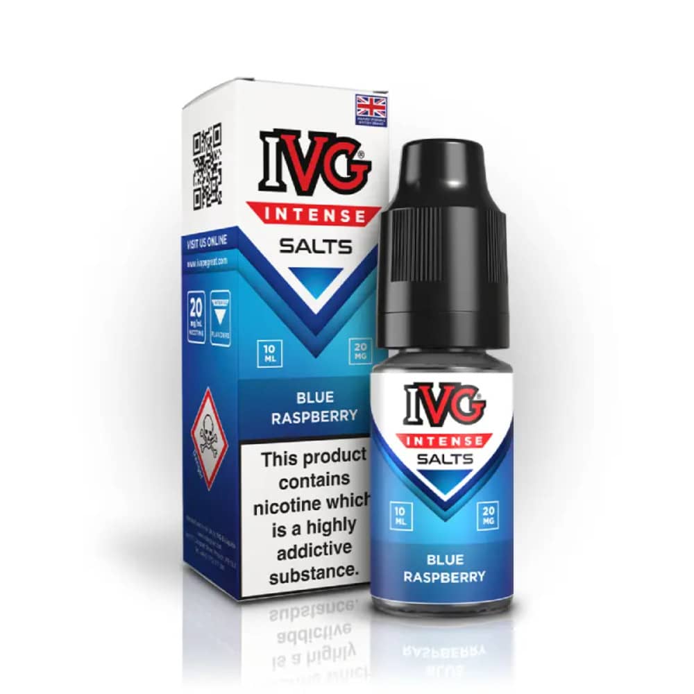 IVG Intense Nic Salts e liquids 10ml Box of 10 Blue Raspberry 20mg