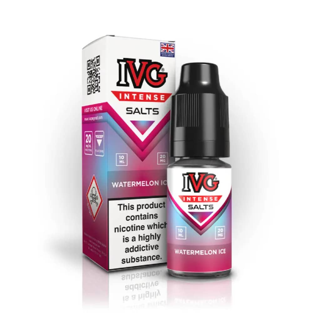 IVG Intense Nic Salts e liquids 10ml Box of 10 Watermelon Ice 20mg