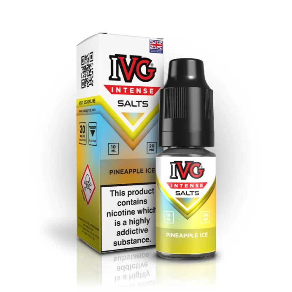 IVG Intense Nic Salts e liquids 10ml Box of 10 Pineapple Ice 20mg