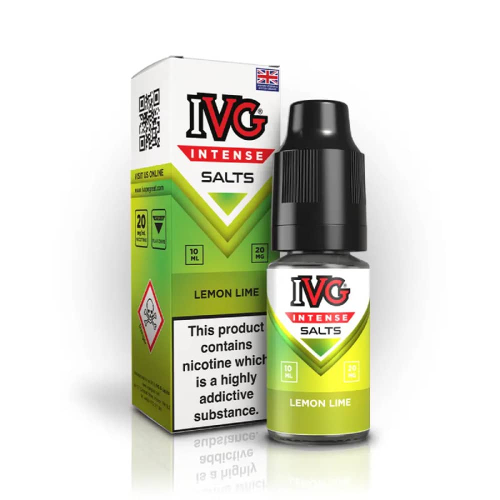 IVG Intense Nic Salts e liquids 10ml Box of 10 Lemon Lime 10mg