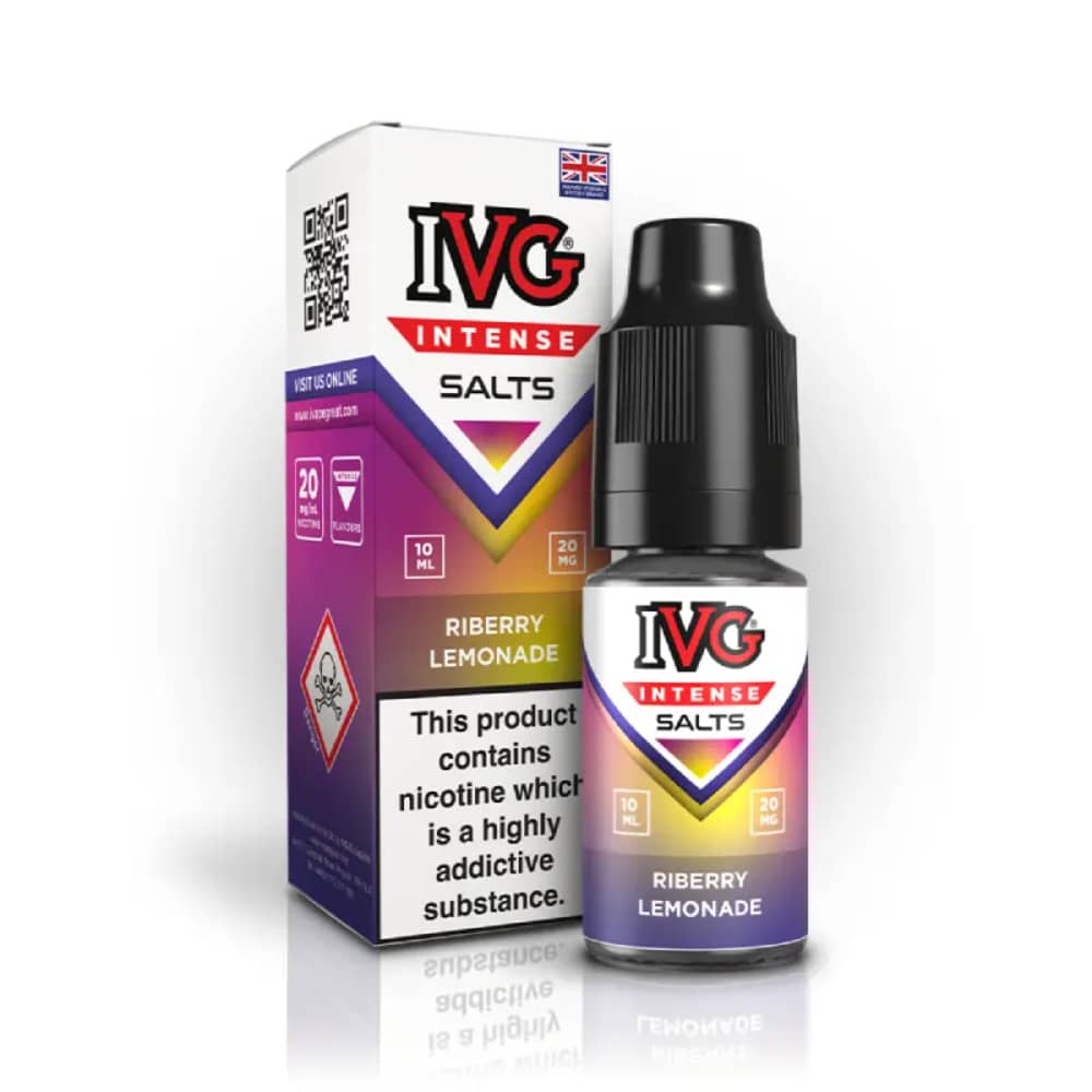 IVG Intense Nic Salts e liquids 10ml Box of 10 Riberry Lemonade 20mg