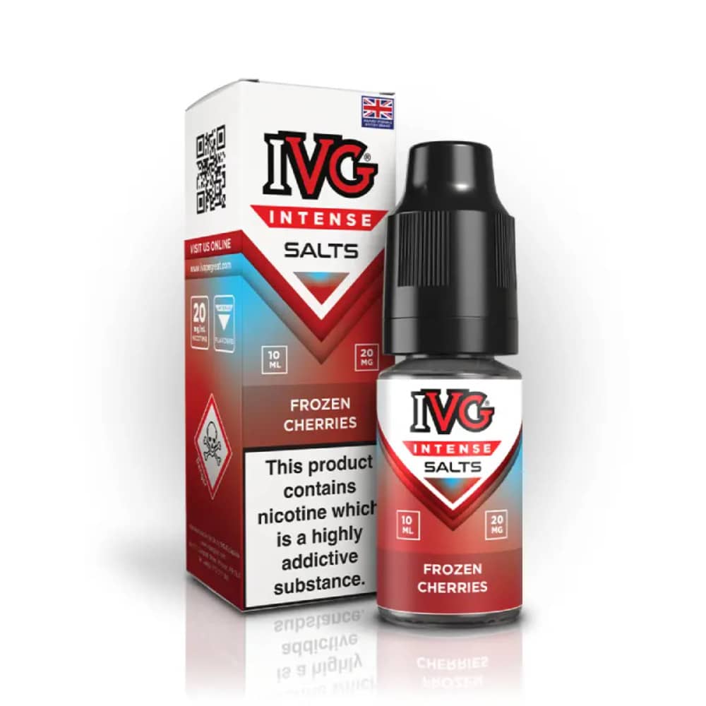 IVG Intense Nic Salts e liquids 10ml Box of 10 Frozen Cherries 10mg