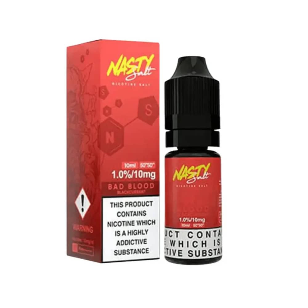 Nasty Juice Nic Salts e liquids 10ml Box of 10 Bad Blood 20mg