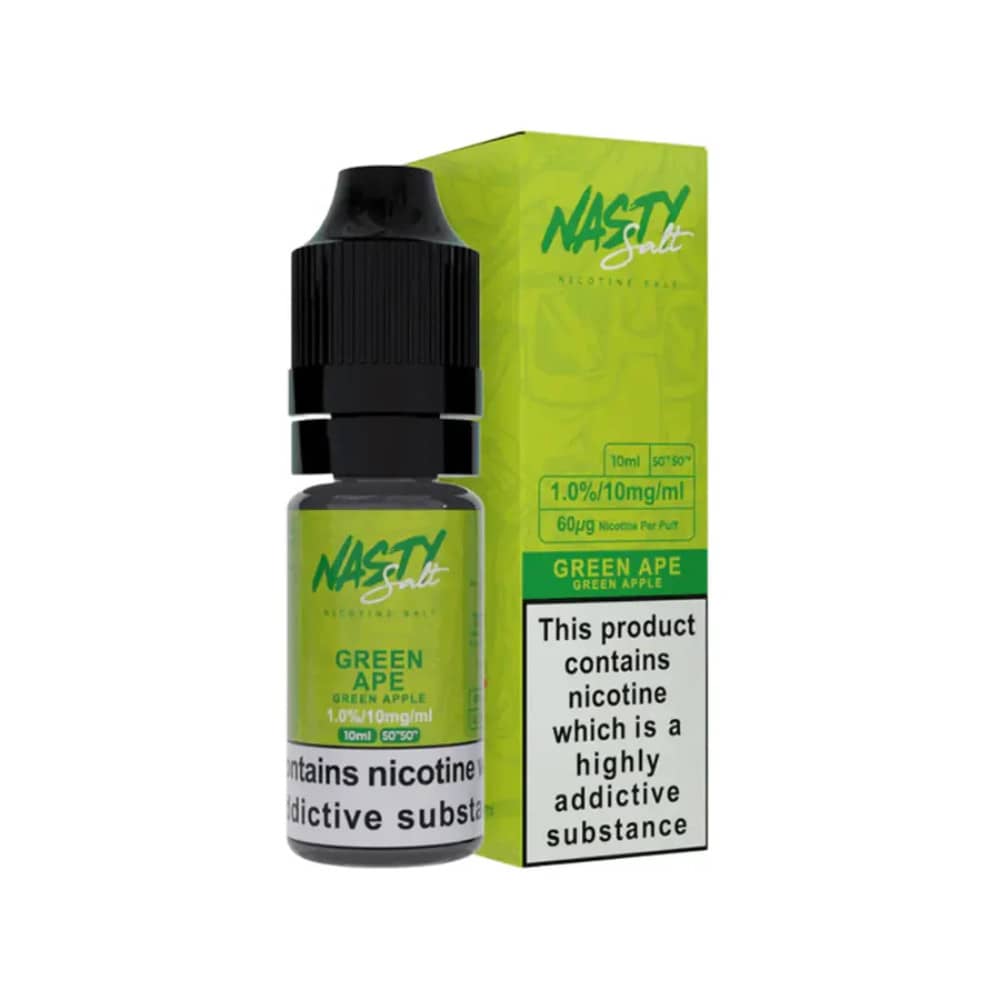 Nasty Juice Nic Salts e liquids 10ml Box of 10 Green Ape 10mg