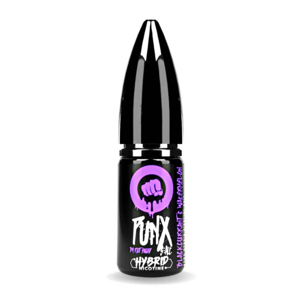 Riot Squad Punx Nic Salts e liquids 10ml Box of 10 Blackcurrant & Watermelon 20mg