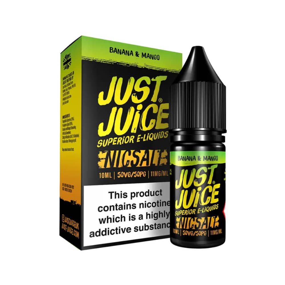 Just Juice Original Nic Salts e liquids 10ml Box of 5 Banana & Mango 20mg