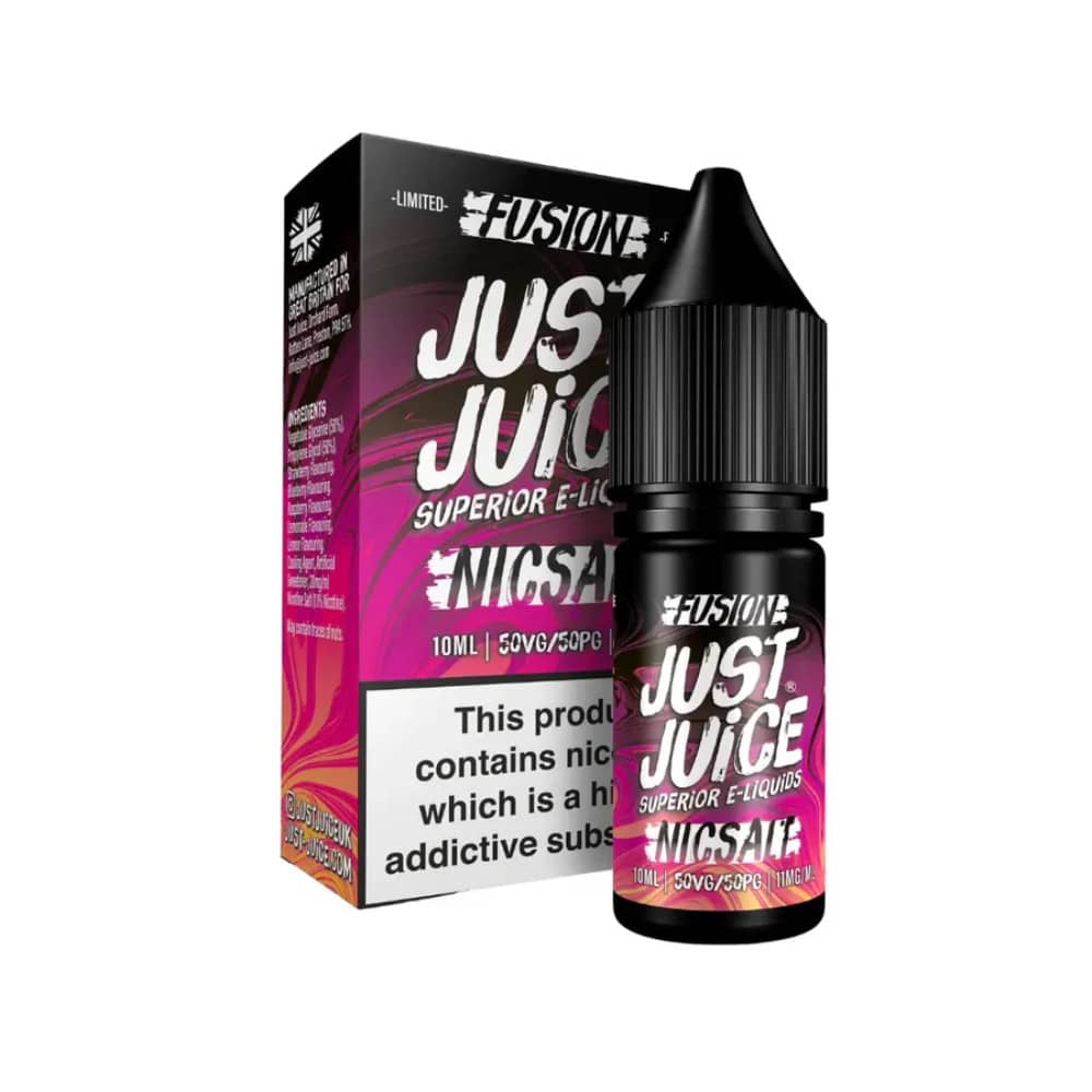 Just Juice Original Nic Salts e liquids 10ml Box of 5 Fusion Berry Burst Lemonade 10mg