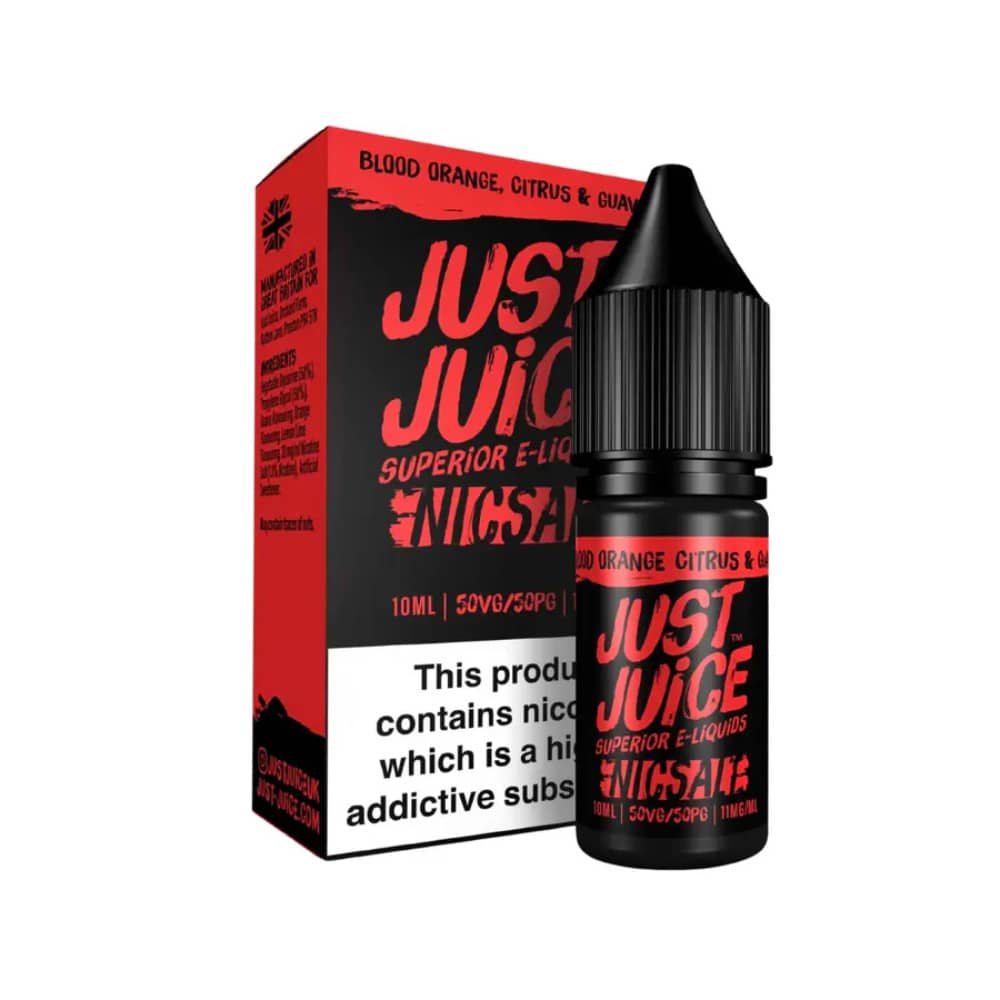 Just Juice Original Nic Salts e liquids 10ml Box of 5 Blood Orange Citrus & Guava 20mg